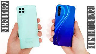 Что выбрать? Samsung Galaxy A22 или Xiaomi Redmi Note 8 2021?