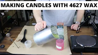 Making candles with 4627 paraffin wax - Candle making tutorial - Messy but hot throw is incredible