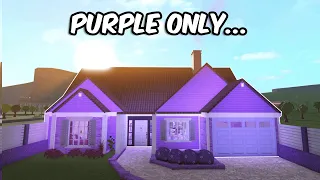 BUILDING A BLOXBURG HOUSE BUT I CAN ONLY USE THE COLOUR PURPLE... | roblox