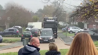 Truck hearse for his final journey. Funeral