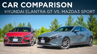 2019 Hyundai Elantra GT N Line vs. 2019 Mazda3 Sport GT | Car Comparison | Driving.ca