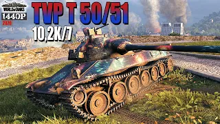 TVP T 50/51, 10.2k damage, 7 vehicles destroyed, 1602 base xp