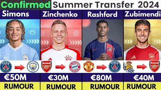 🚨 ALL CONFIRMED TRANSFER  SUMMER 2024, Rushford To Psg 🔥, Zubimendi to Arsenal ✅️, Xavi, Zinchenko