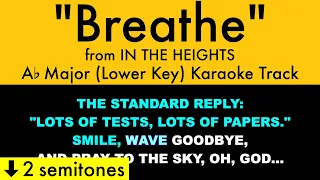 "Breathe" (Lower Key) from In the Heights (Ab Major) - Karaoke Track with Lyrics