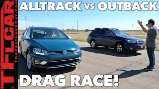 Compared & Drag Raced: Subaru Outback vs VW Alltrack!