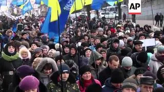 Supporters of President Yanukovych hold rally in central Kiev