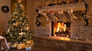 Classic Christmas Music with a Fireplace and Beautiful Background hours 2019