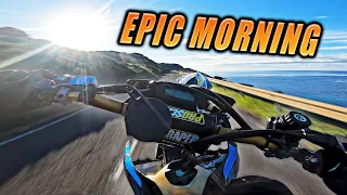 Getting breakfast on my Supermoto - PURE SOUND !!!