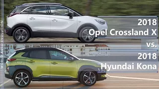 2018 Opel Crossland X vs 2018 Hyundai Kona (technical comparison)