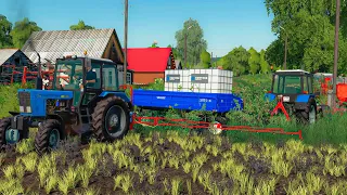 ОПРЫСКИВАВАЕМ ПОЛЯ С ДРУГОМ НА БЕЛОРУСАХ! FARMING SIMULATOR-19