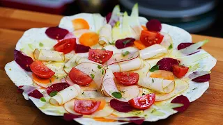 Salata APERITIV [CARPACCIO] te SCAPA de CHELTUIELI🥗 Salata de Legume🍎si Fructe🍐| Șef Paul Constantin