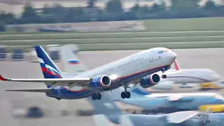 Go-around right off the runway. Boeing 737-800 Aeroflot in Sochi.