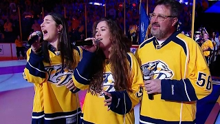 Nashville hyped up as Vince Gill & his daughters sing national anthem