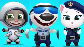 Talking Tom Splash Force Officer Angela vs Officer Hank vs Astrounaut Tom vs Roy Raccoon Gameplay