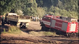 IFA W50 im Schlamm versenkt + Bergung КрАЗ-255 Pütnitz 2018