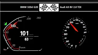 BMW 320d G20 VS. Audi A3 8V 2.0 TDI - Acceleration 0-100km/h