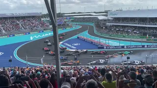 2023 Miami F1 race start from turn #1.