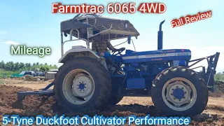 Farmtrac 6065 4WD Tractor 5tyne cultivator Performance and mileage | Farmtrac 6065 Tractor Review