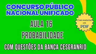 Concurso público nacional unificado - CNU - Probabilidade