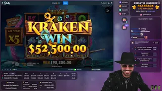 Roshtein wins $100k on Release the Kraken!