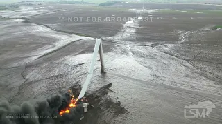 05-21-2024 Mount Etna, IA - Multiple Tornadoes - Downed Wind Turbines And Fire