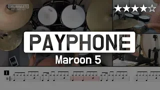 047 | Payphone - Maroon 5 (★★★★☆) Pop Drum Cover (Score, Lessons, Tutorial) | DRUMMATE