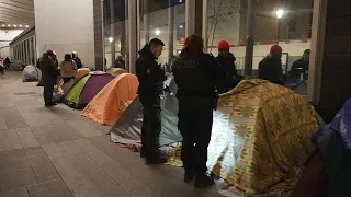 About 100 men and boys have been living in tents outside the council