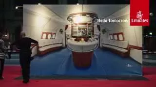 3D onboard lounge painting in Zurich | Timelapse | Emirates Airline