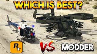 GTA 5 POLICE HELICOPTER VS MODDER POLICE HELI (ROCKSTAR GAMES VS MODDER)