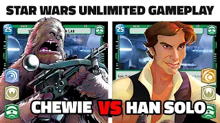 Chewbacca Command VS Han Solo Command - IRL Star Wars Unlimited Gameplay! SWU TCG FFG