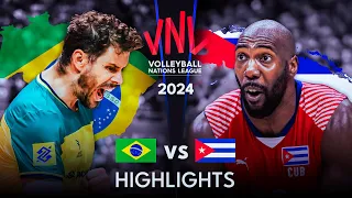 🇨🇺 CUBA vs BRAZIL 🇧🇷 | Highlights | Men's VNL 2024