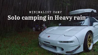 Heavy rain ☔️ Camping in forest. Solo Honda NSX van camping in japan. Nature ASMR | healing relaxing