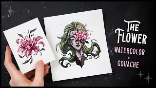 Spook Flower Painting // Watercolor + Gouache // Paint with Me