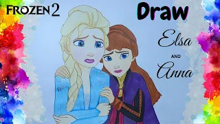 How to draw Elsa and Anna ?|| Elsa and Anna Princess drawing || drawing For kids || Frozen 2