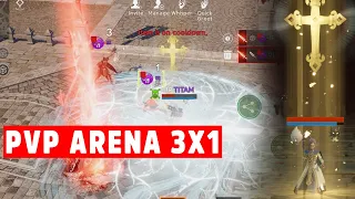 LINEAGE 2M - PVP ARENA 3x1, ORB VS TITAN, ARCHER and ORB!