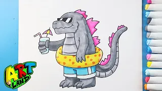 How to Draw Summer Godzilla