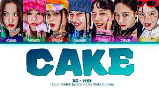 How would XG sing 'CAKE' by ITZY (Color Coded Lyrics + Line Distribution)