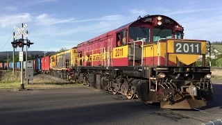 TasRail DQ 2011 TR13 #55 Container train crossing Johnston Road in St Leonards