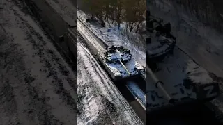 Column of Russian T-80 tanks Somewhere in Ukraine