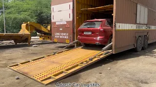 Volvo XC60 Transport Truck Unloading Process Video
