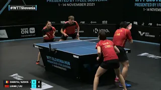 Cristian Chirita/Bernadette Szocs vs Liang Jingkun/Liu Weishan | WTT Contender Laško 2021 | XD | R16