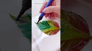 Water color leaf 🍃painting ideas #shorts #art #youtubeshorts