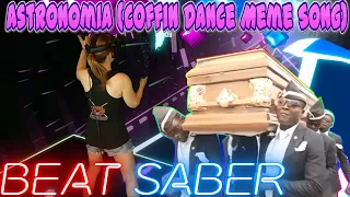 Beat Saber || Coffin Dance Meme Song (Expert+) First Attempt || Mixed Reality