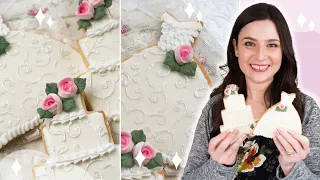 How To Decorate Wedding Cookies | Stenciling With Royal Icing