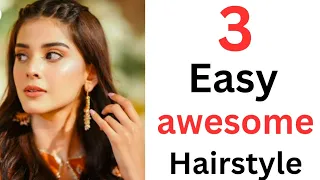 3 simply easy hairstyle | open hairstyle | quick & easy hairstyle for festival