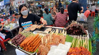 Popular Cambodian Street Food, Noodles Soup, Meat Skewers, Meatballs & More at Russian Market