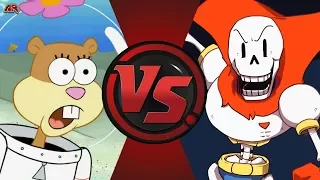 Sandy Cheeks vs Papyrus (Spongebob vs Undertale)! Cartoon Fight Night Episode 43!