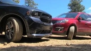 2013 Dodge Durango vs Chevy Traverse Muddy Off-Road Mashup Review (Part 1)