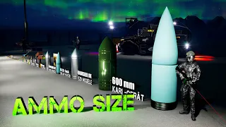 Ammunition Size Comparison  3D | Bullet Size | 3D Animation