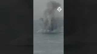 Huge explosion from Ukrainian naval drone in the Black Sea amidst strikes on Novorossiysk port